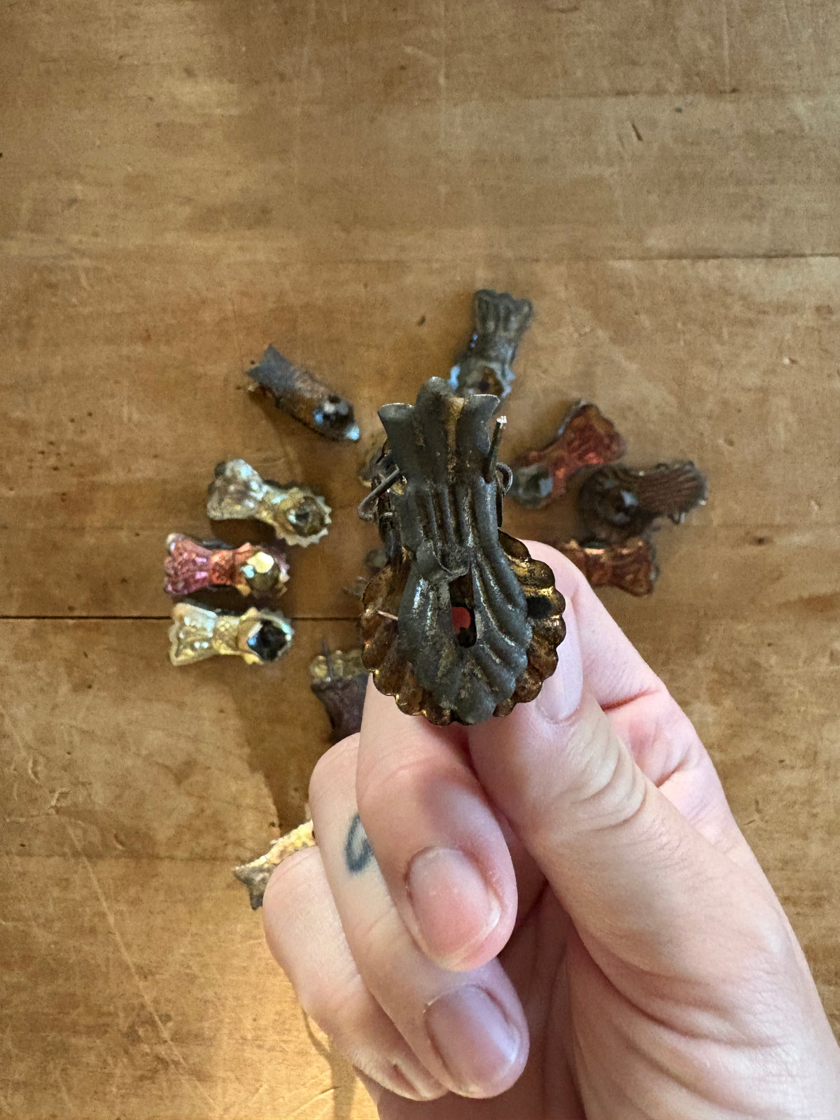 Antique Victorian Christmas candle clips