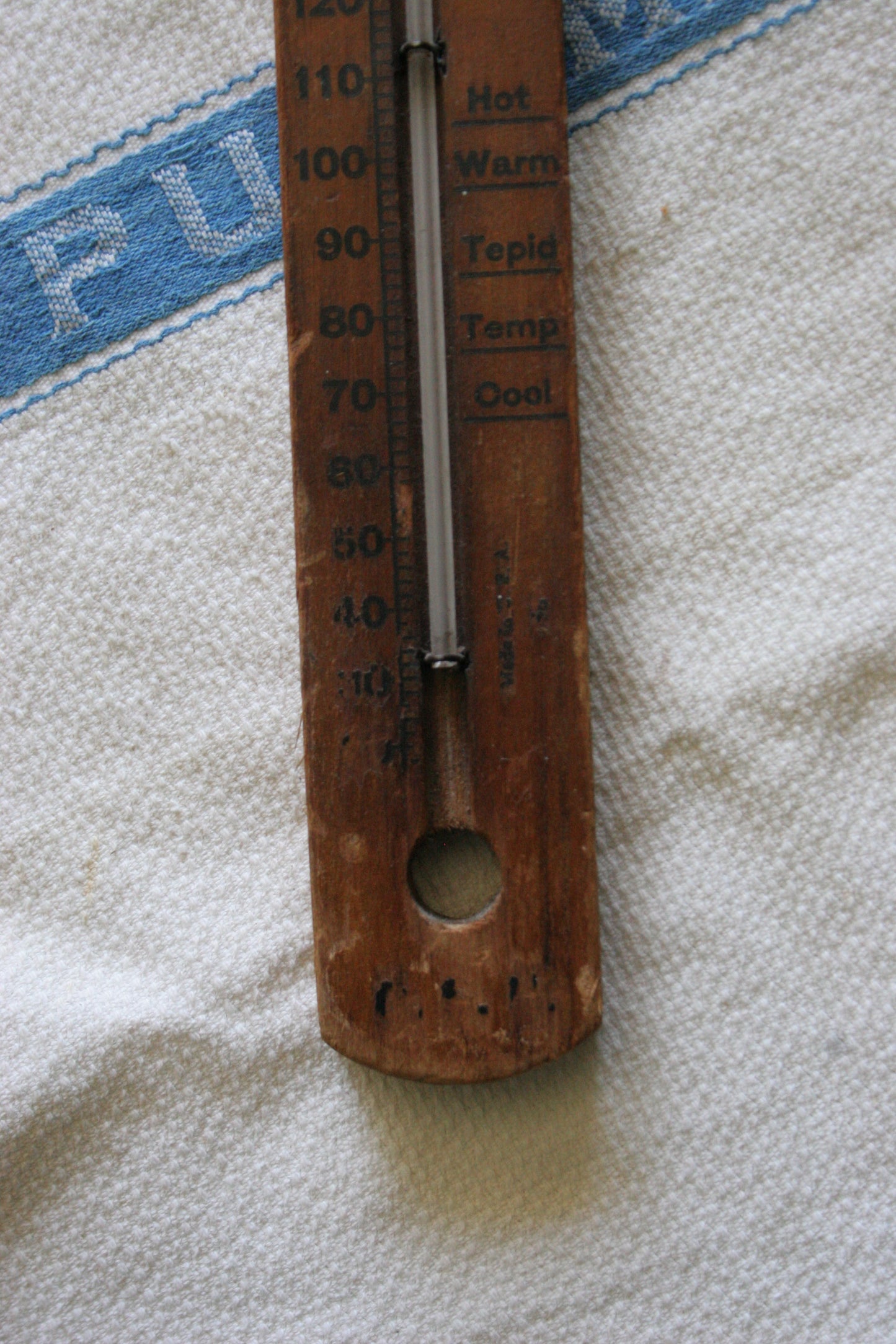 Vintage wooden thermometer