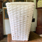 Antique white painted splint wood hamper/basket