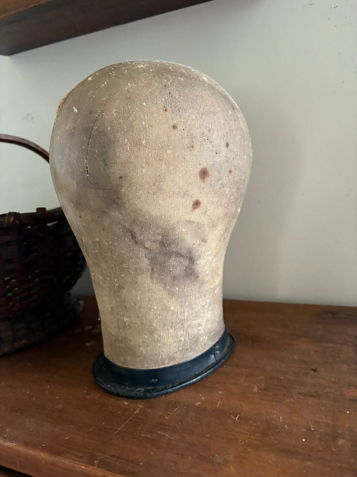Antique canvas mannequin head form