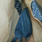 Antique victorian calico blue house dress