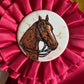 Vintage fair horse showing ribbons