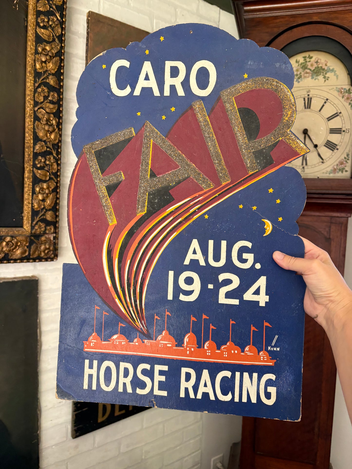 Vintage Fair cardboard poster | horse racing