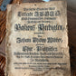 Antique wooden bible box with 1741 German bible