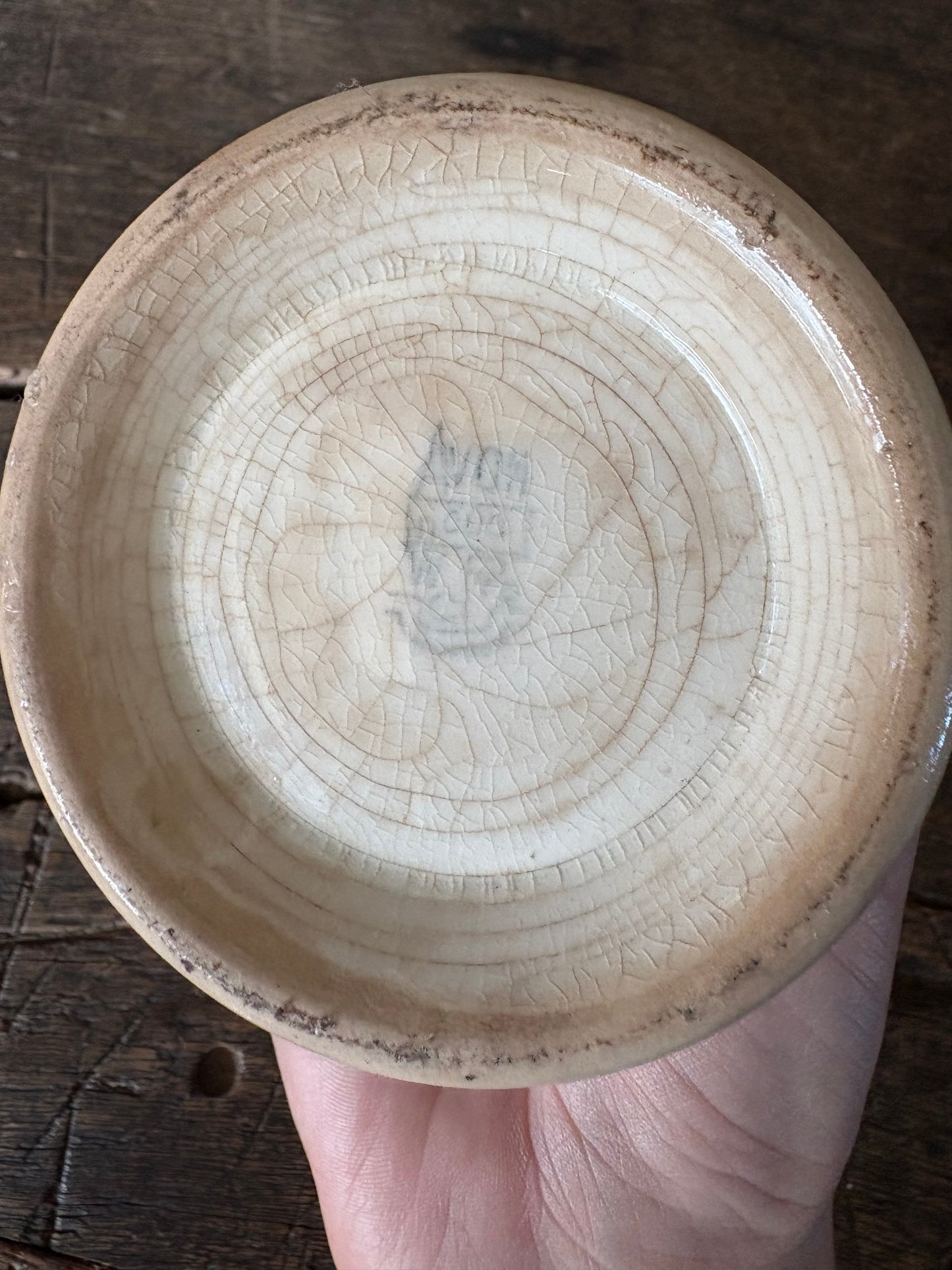 Antique ironstone match strike and holder