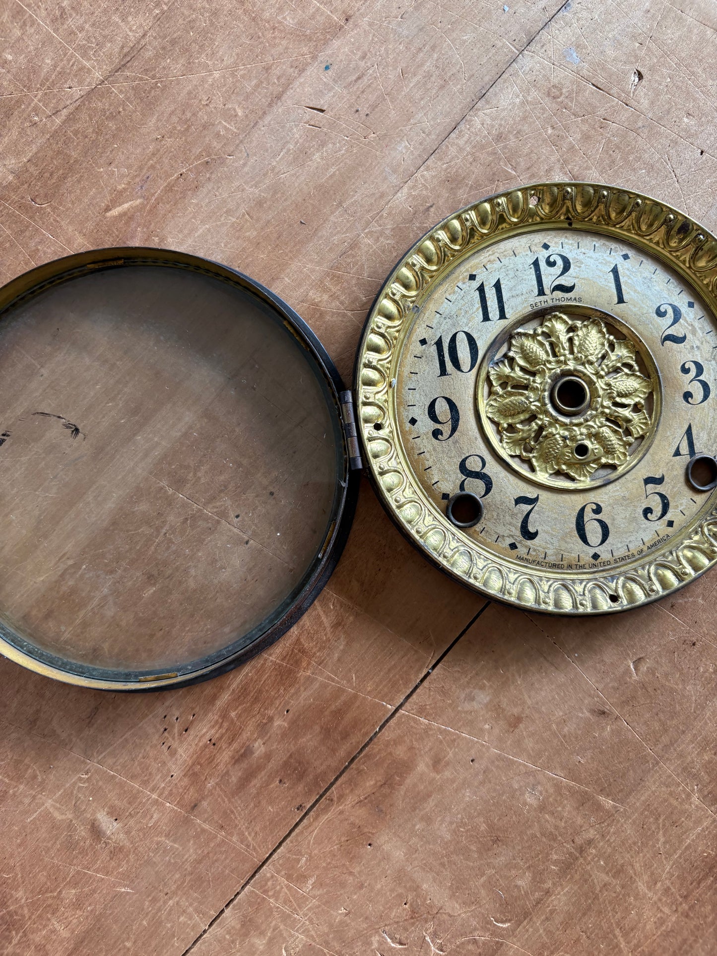 Vintage metal clock face