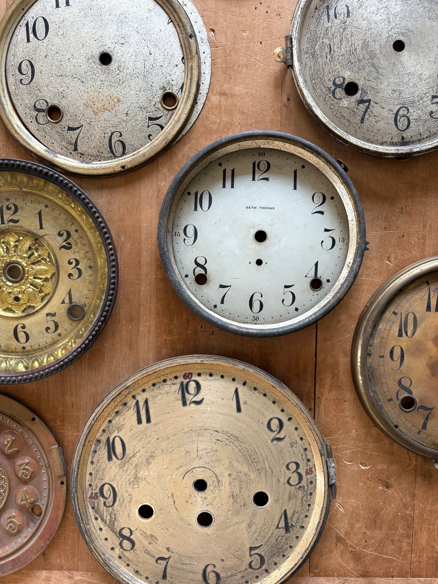 Vintage metal clock face