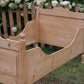 Antique English knotty pine sleigh bed | Twin