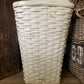 Antique white painted splint wood hamper/basket