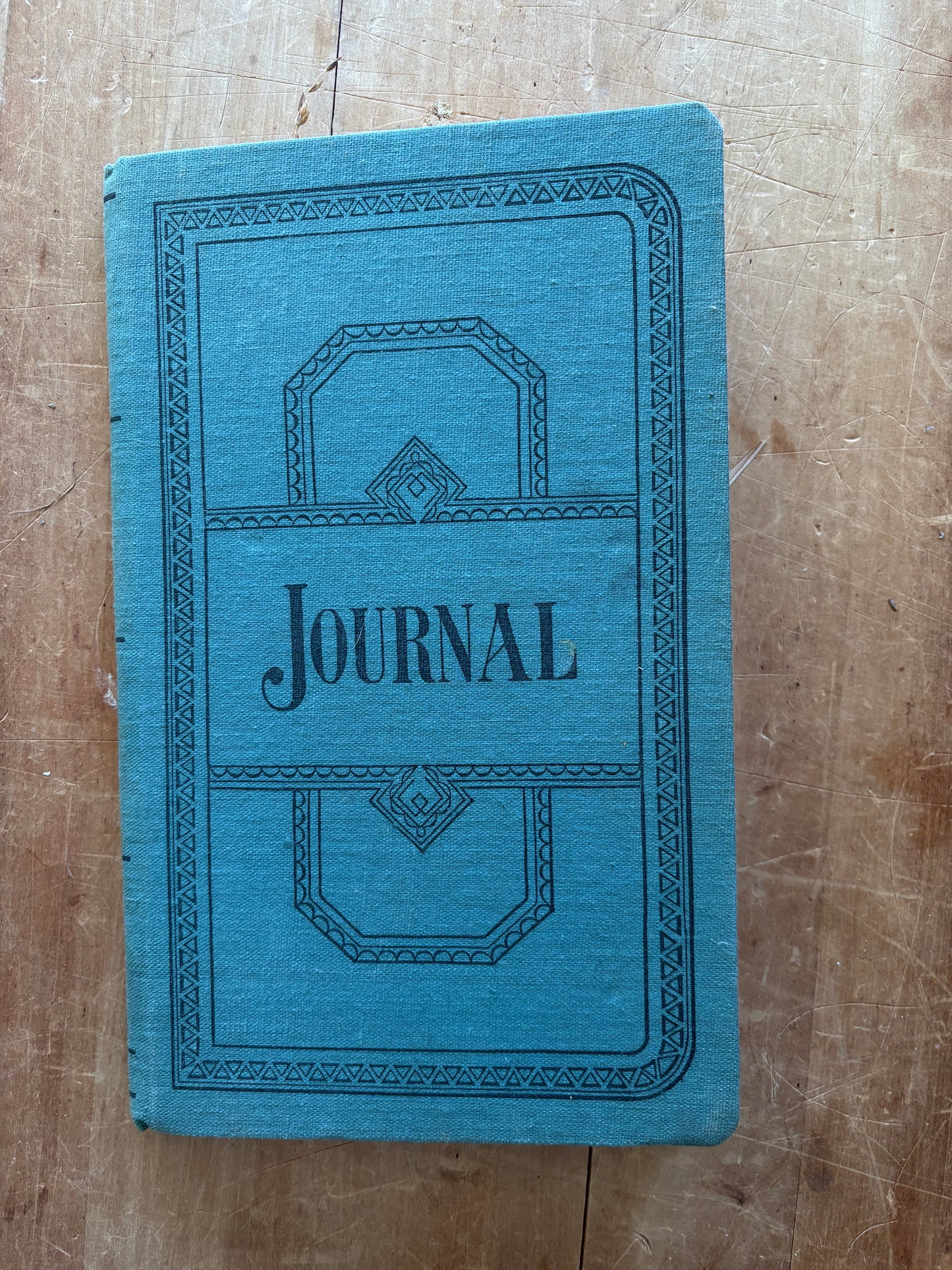 Vintage journal with dried flowers