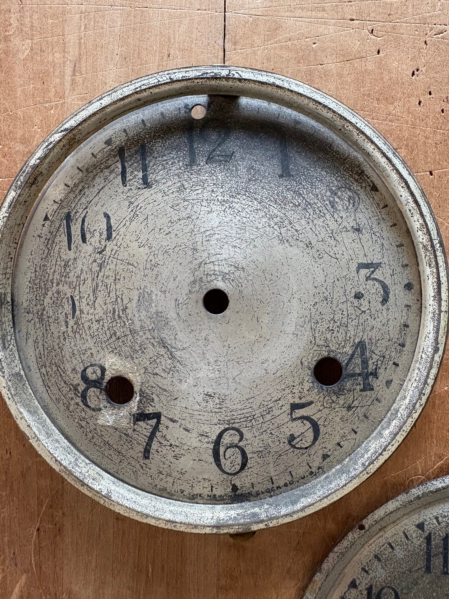 Vintage metal clock face set of two