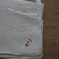 Antique French red monogram tea towel