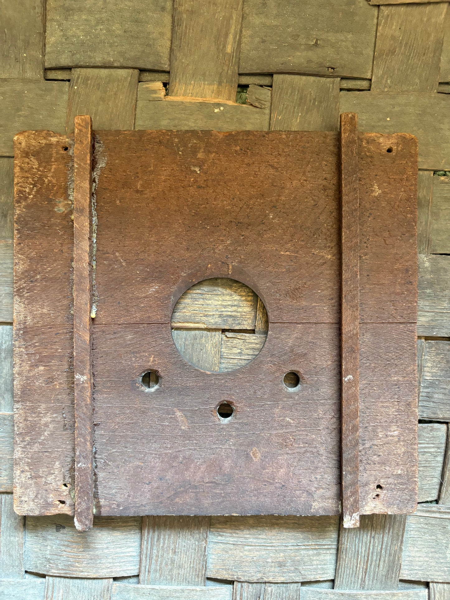 Early wooden clock face
