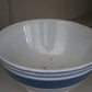 Antique blue stripe footed bowl