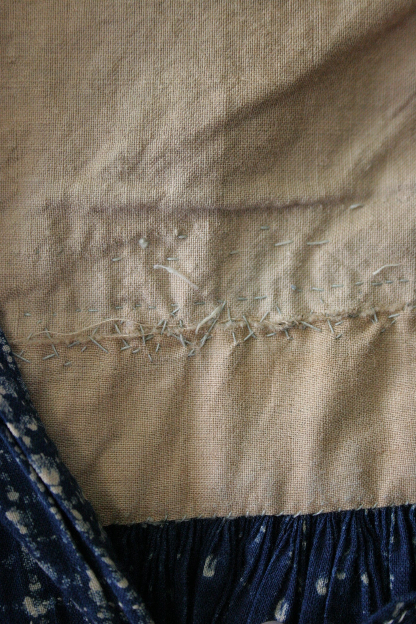 Antique victorian calico blue house dress
