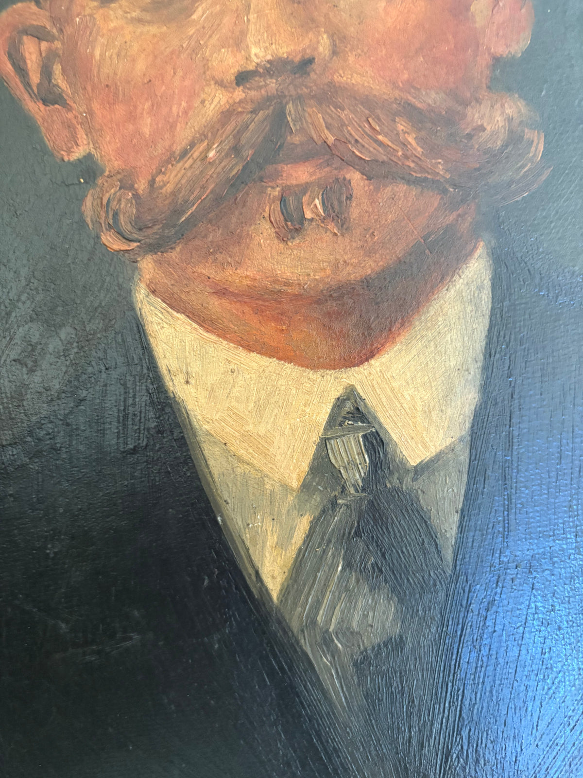 Antique portrait of man on board