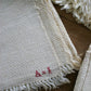 Antique French red monogram tea towels