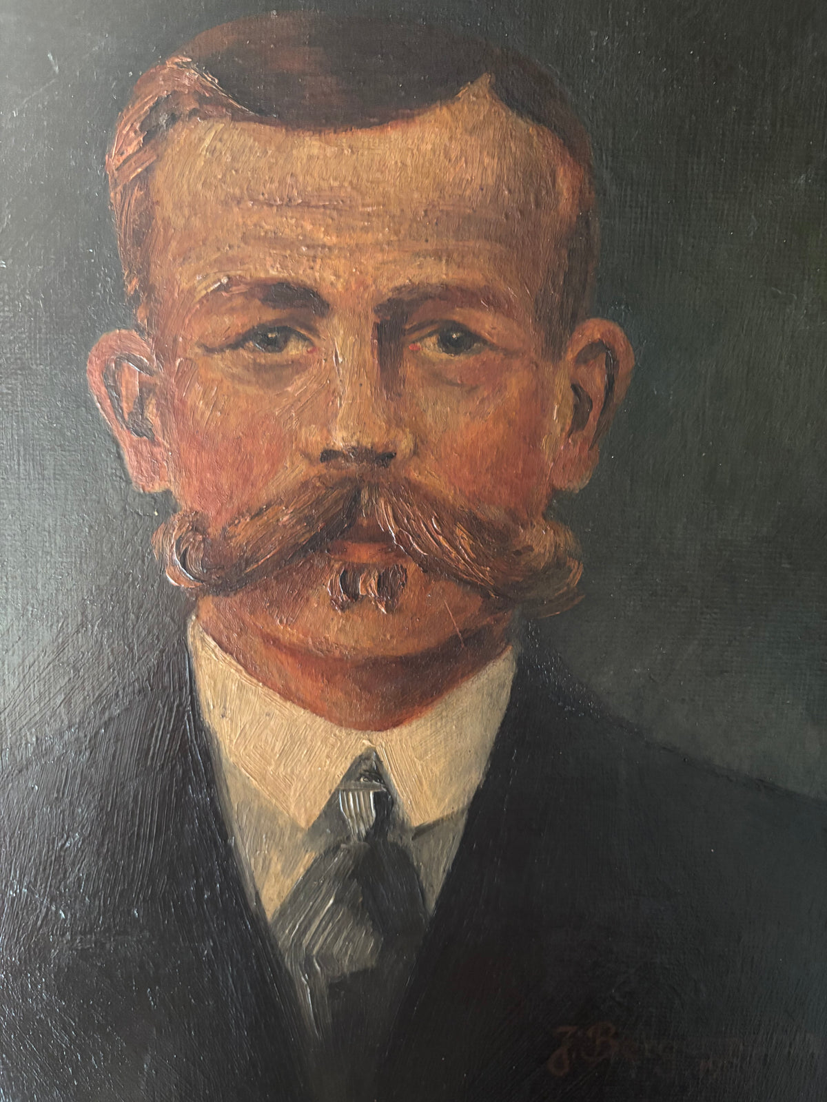 Antique portrait of man on board