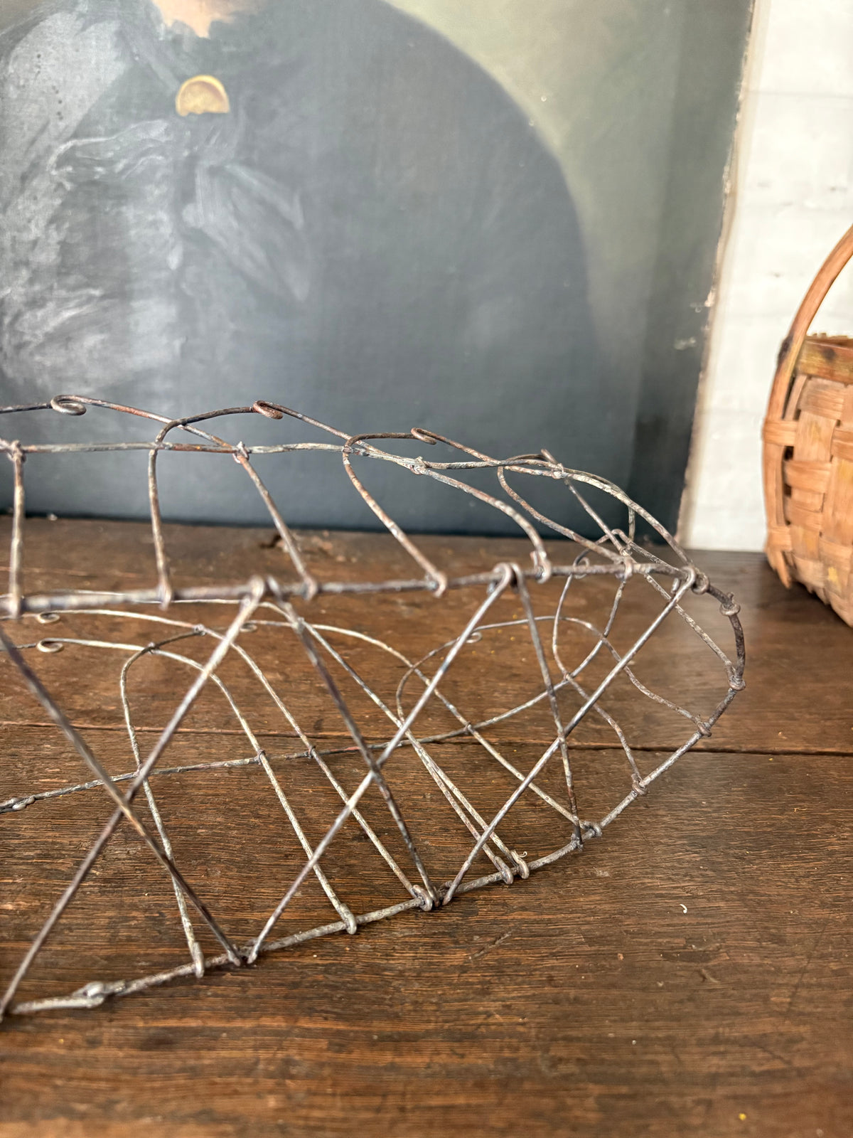 Vintage French wire wall basket