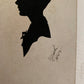 Vintage hand painted silhouette