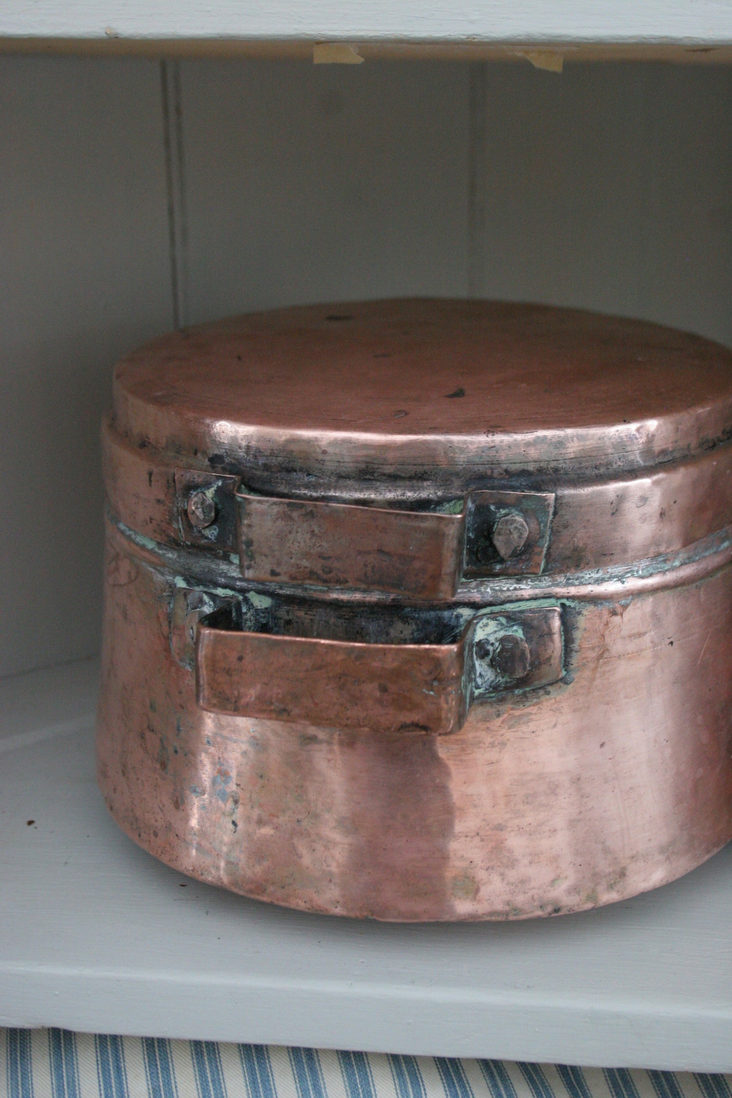 Antique French copper pots