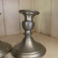 Antique pewter candlestick holder set