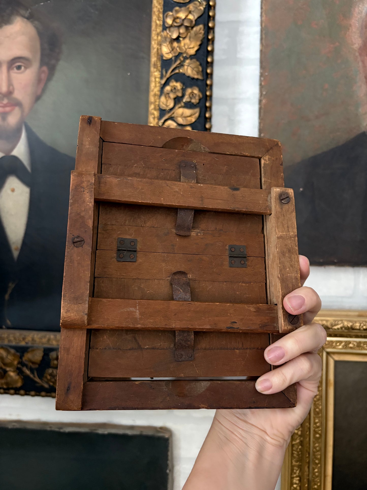Antique wooden flower press