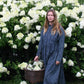 Antique victorian calico blue house dress