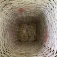 Antique white painted splint wood hamper/basket