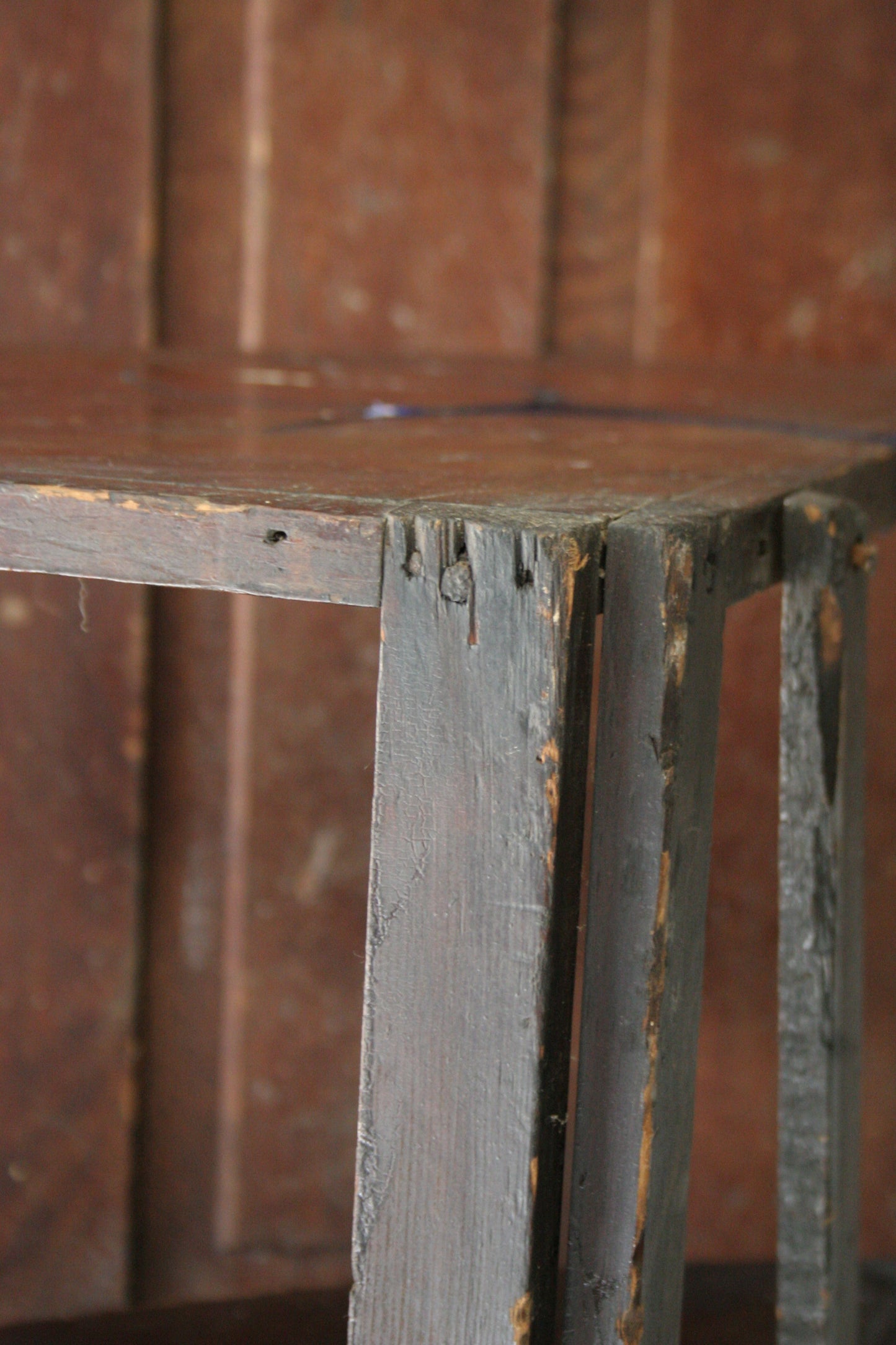 Antique primitive wooden corner shelf