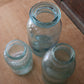 Antique early blue glass jars
