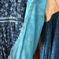 Antique victorian calico blue house dress