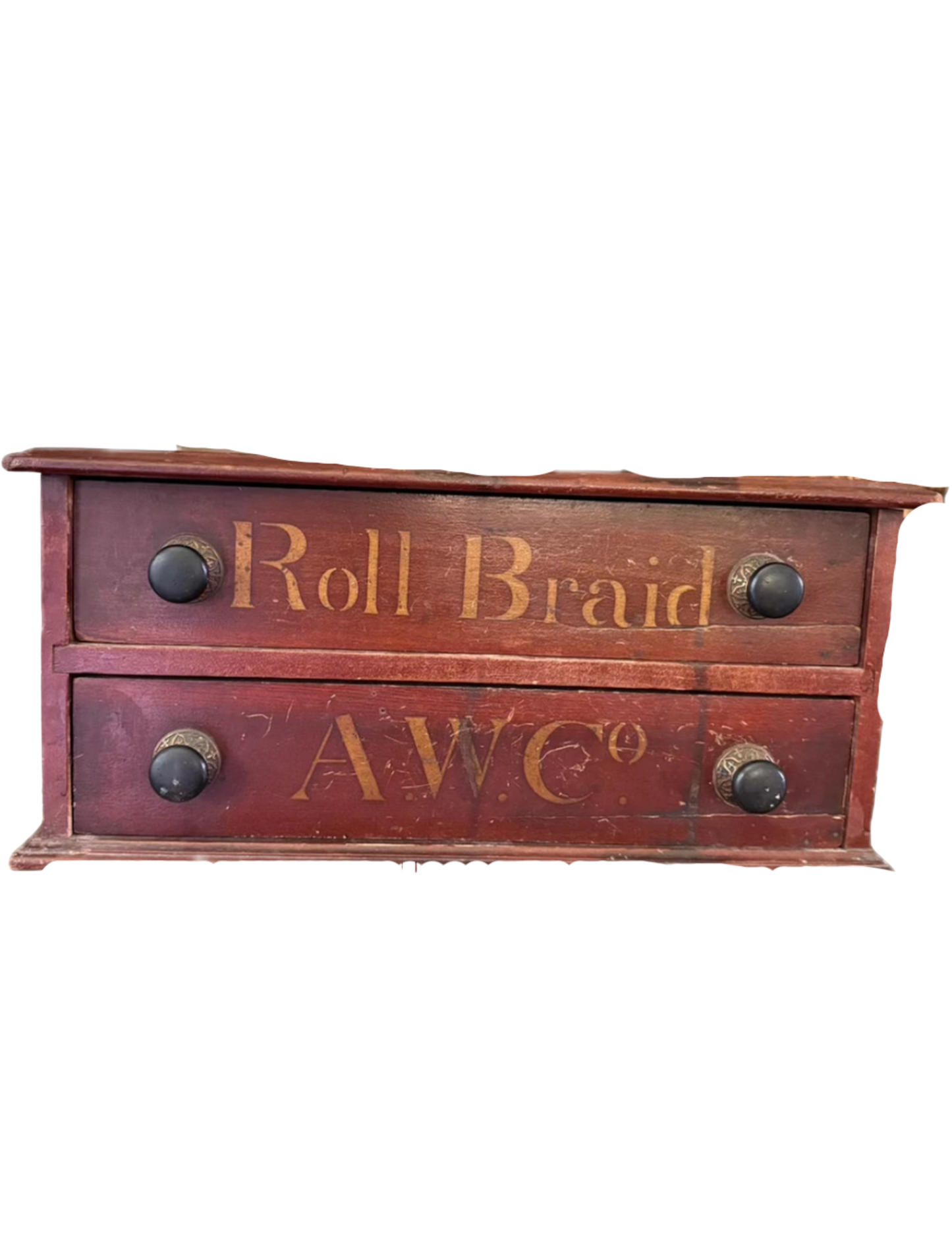 Antique A.W. Co “Roll Braid” Victorian spool drawer cabinet
