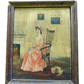 Antique painting of woman in pink dress