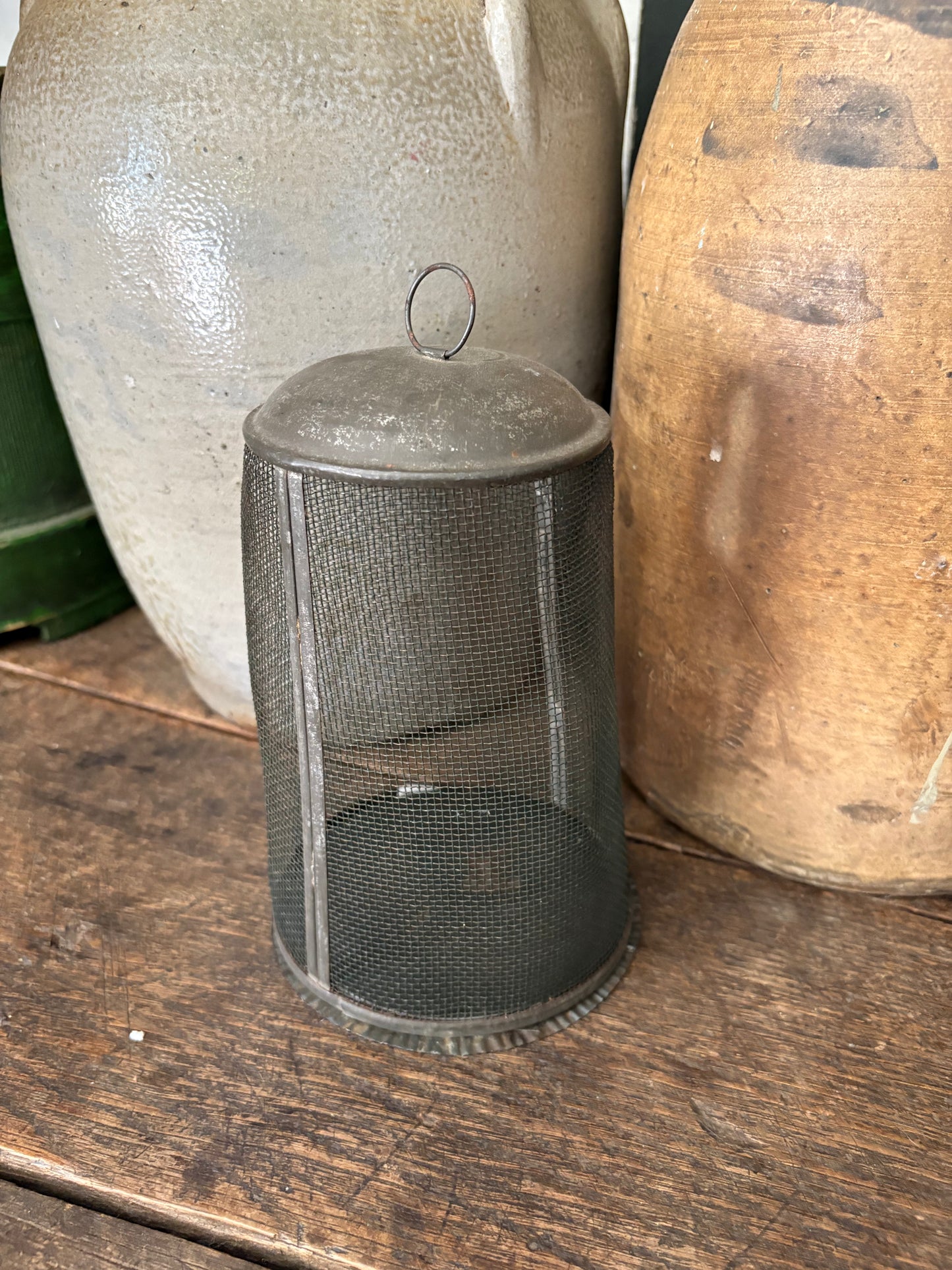 Antique tin and wire fly trap