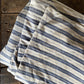 Vintage blue ticking stripe feather mattress cover