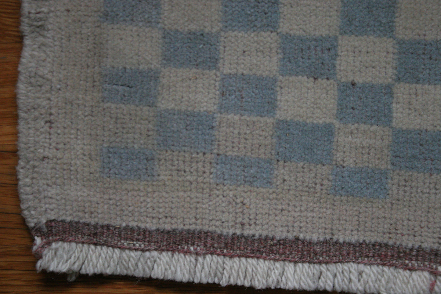 Antique checkered Turkish wool rug