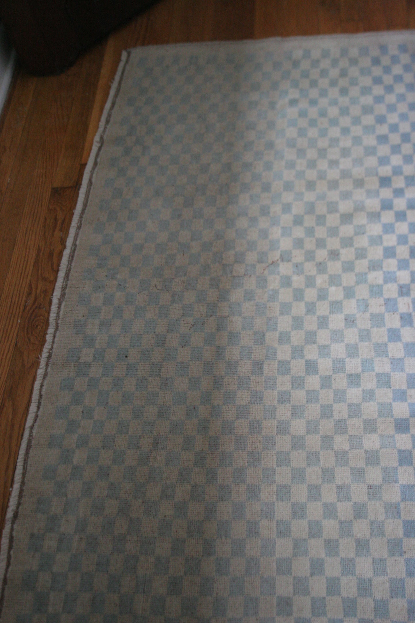 Antique checkered Turkish wool rug