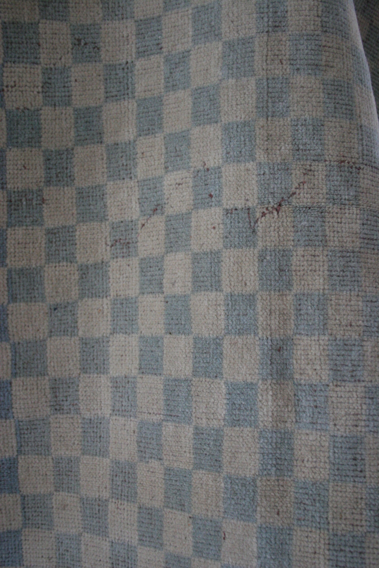 Antique checkered Turkish wool rug