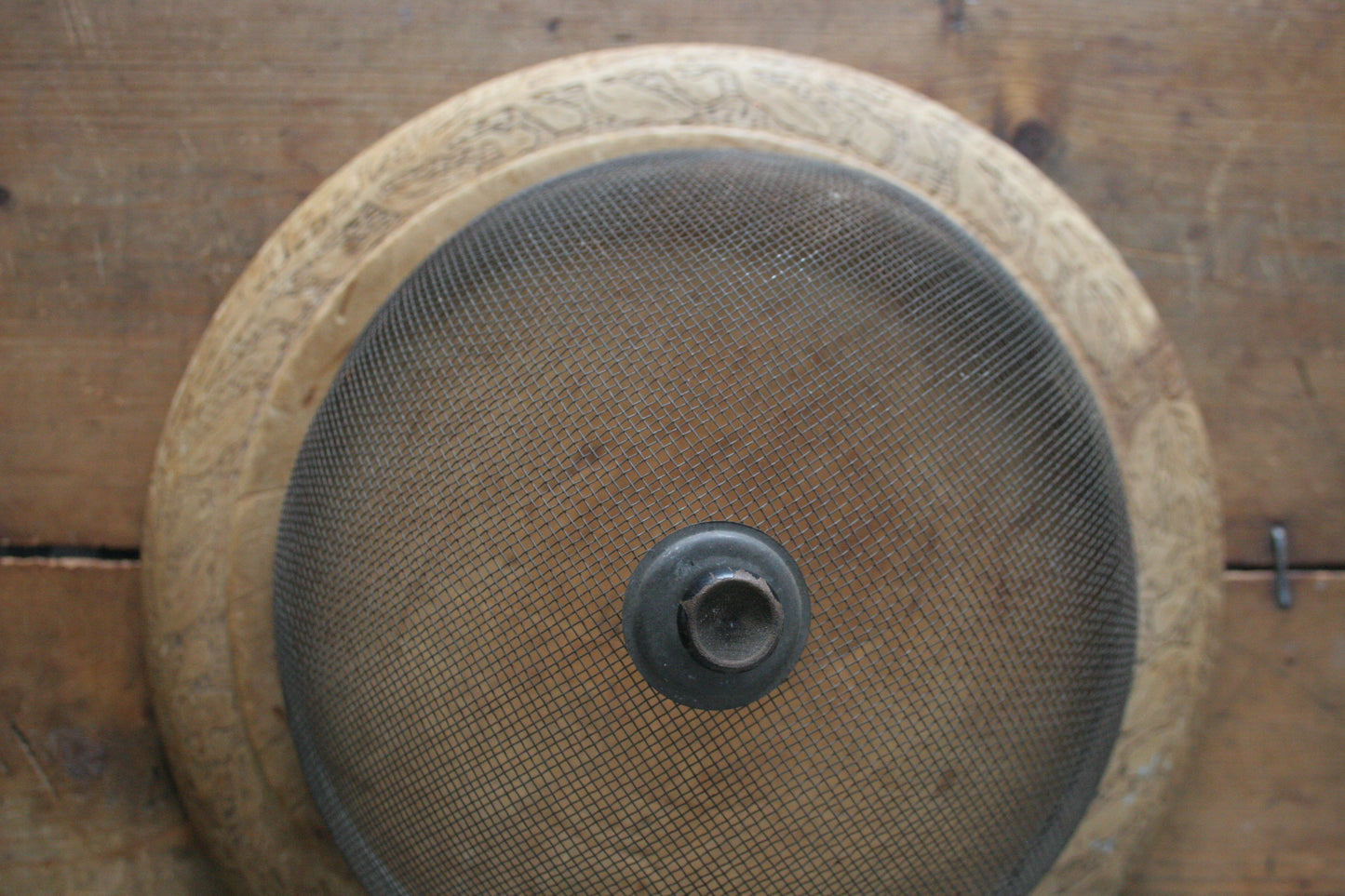 Antique Wooden Round Bread Board