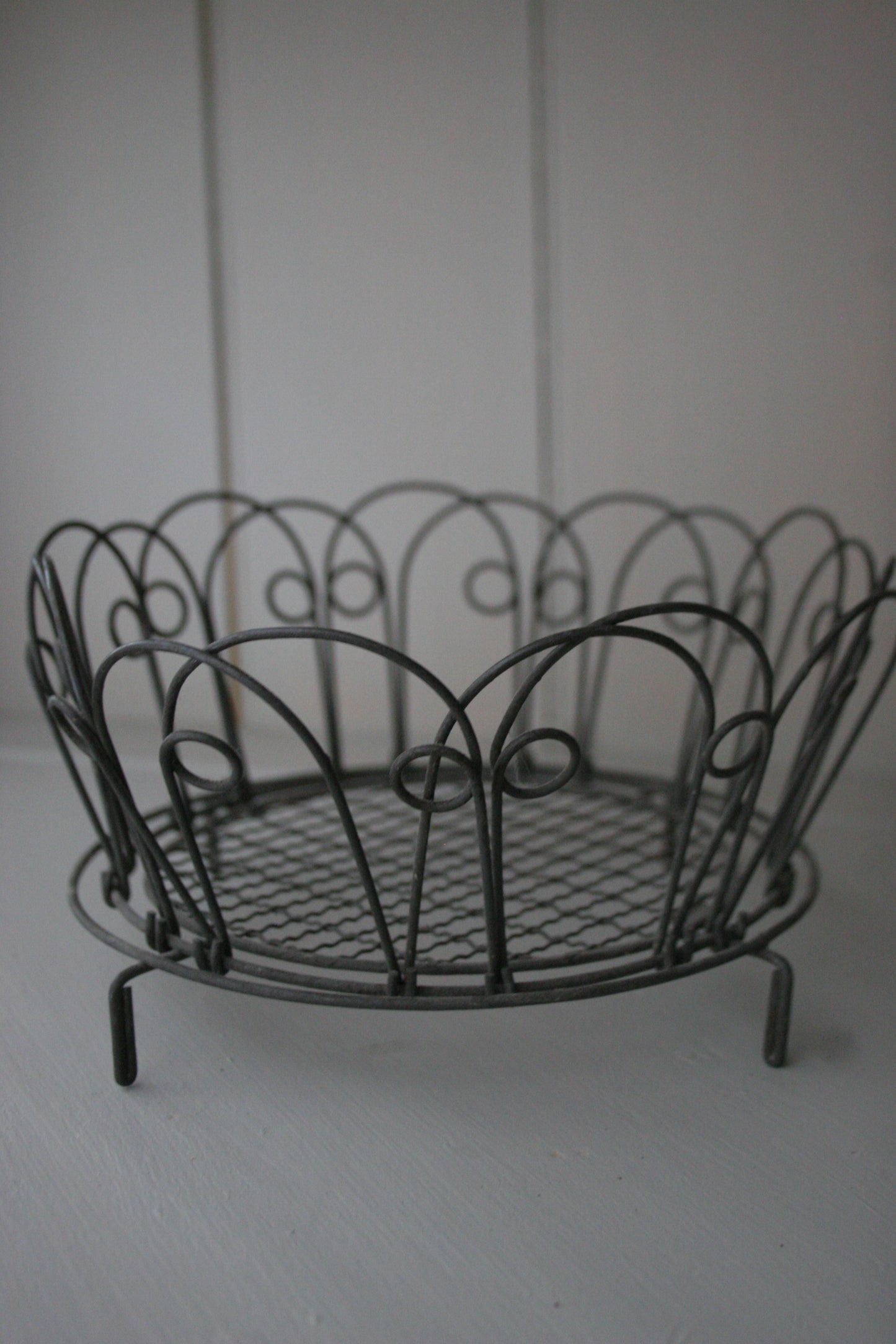 Antique French Wire Collapsable Egg Basket