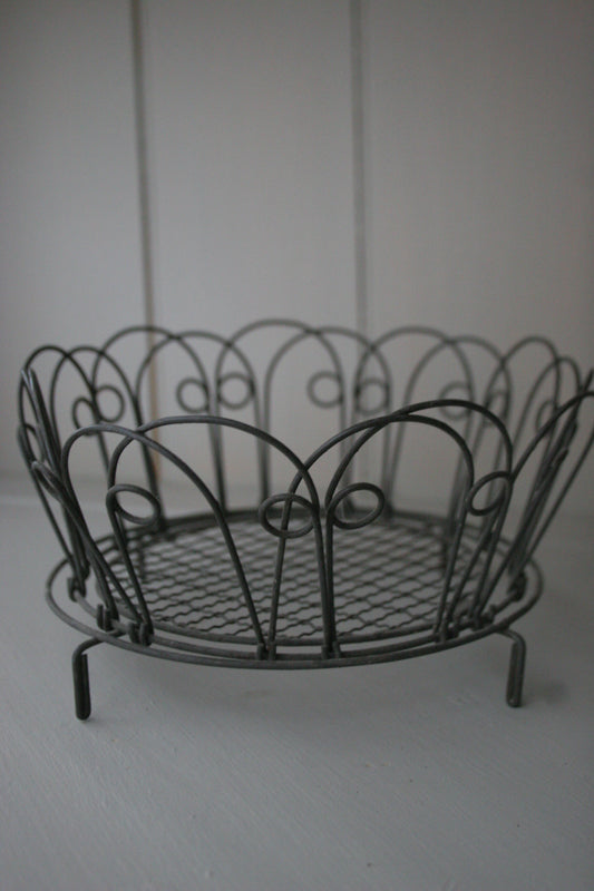 Antique French Wire Collapsable Egg Basket