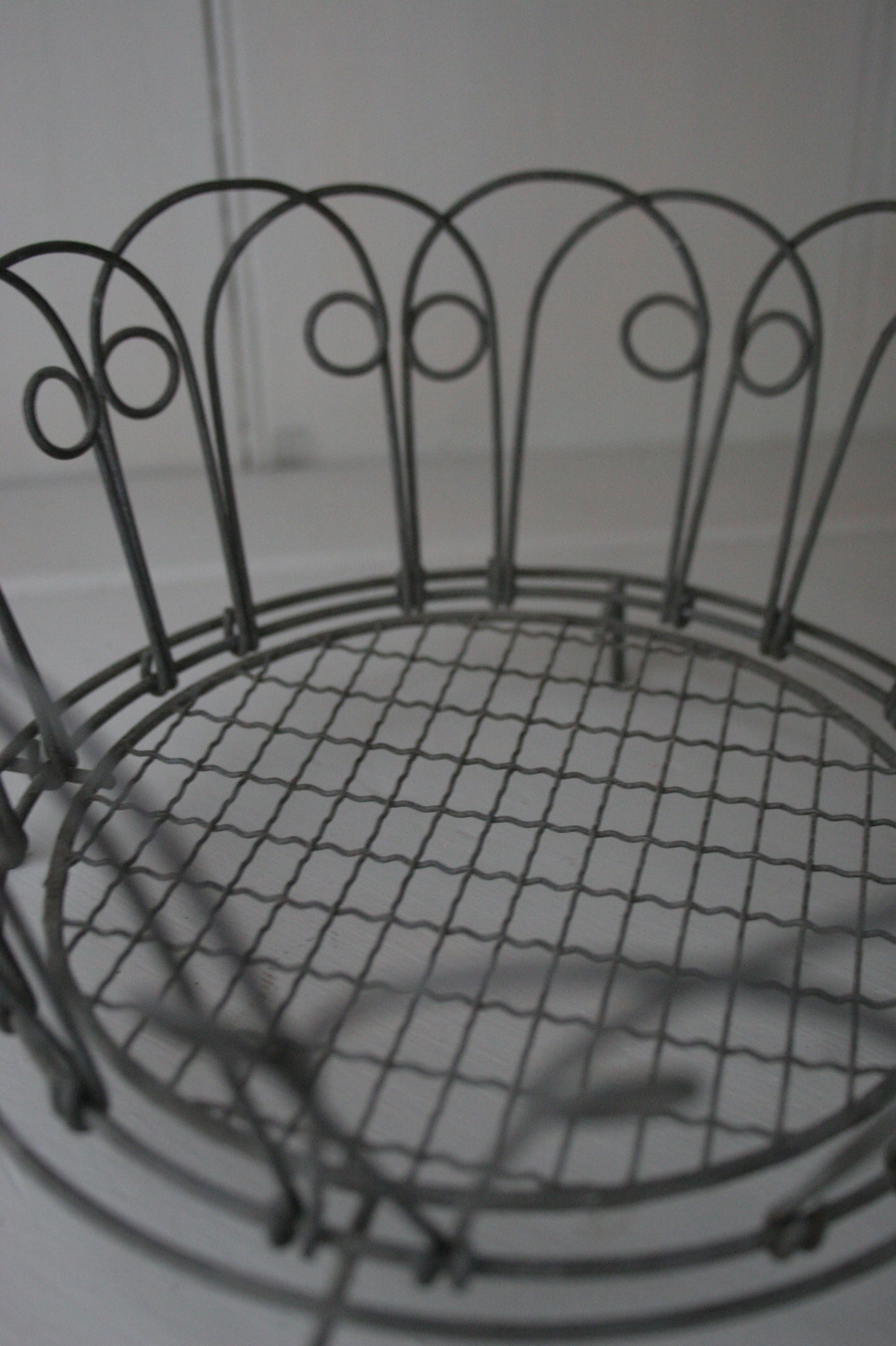 Antique French Wire Collapsable Egg Basket