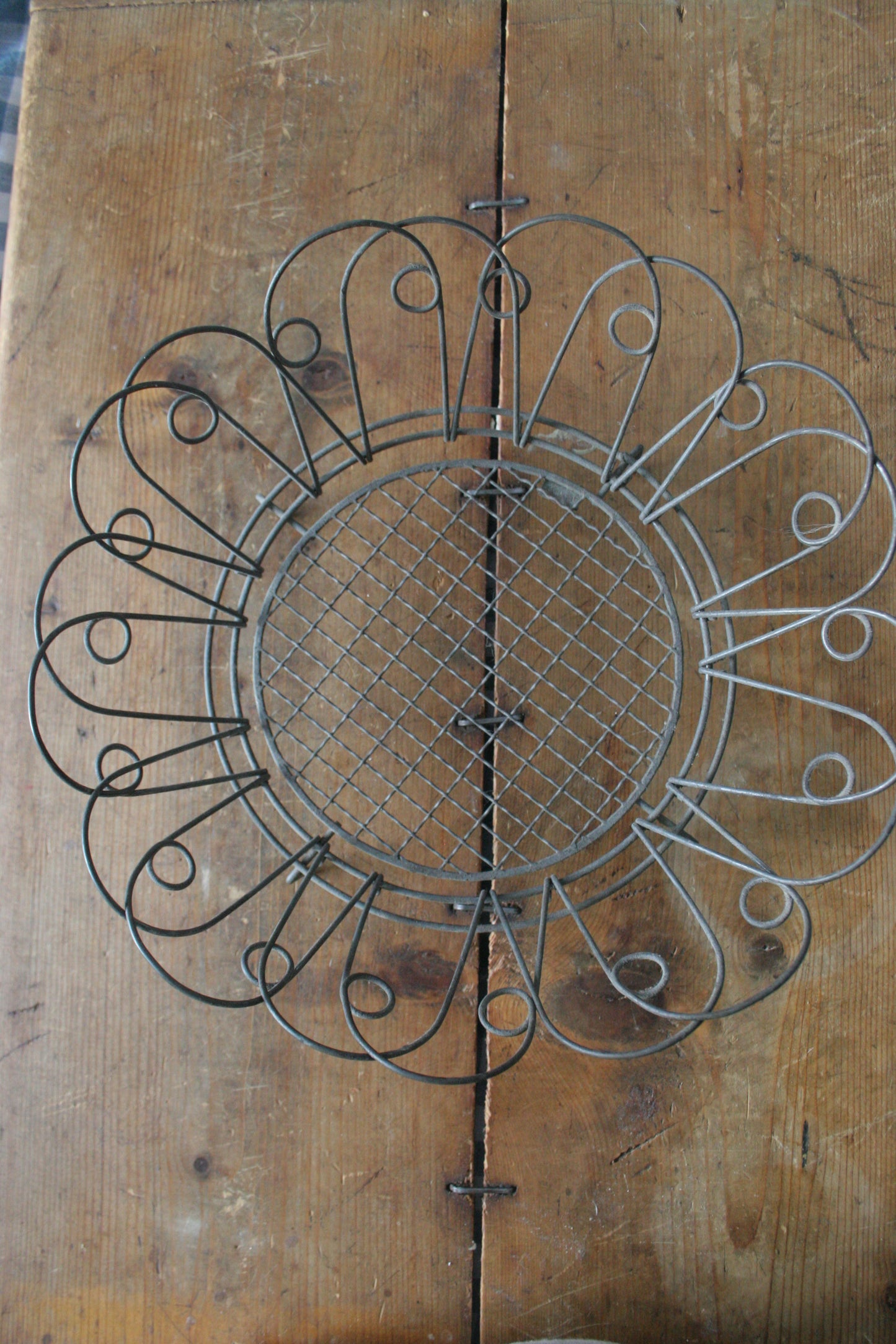 Antique French Wire Collapsable Egg Basket