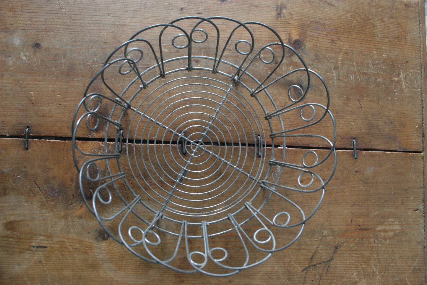 Antique French Wire Collapsable Egg Basket