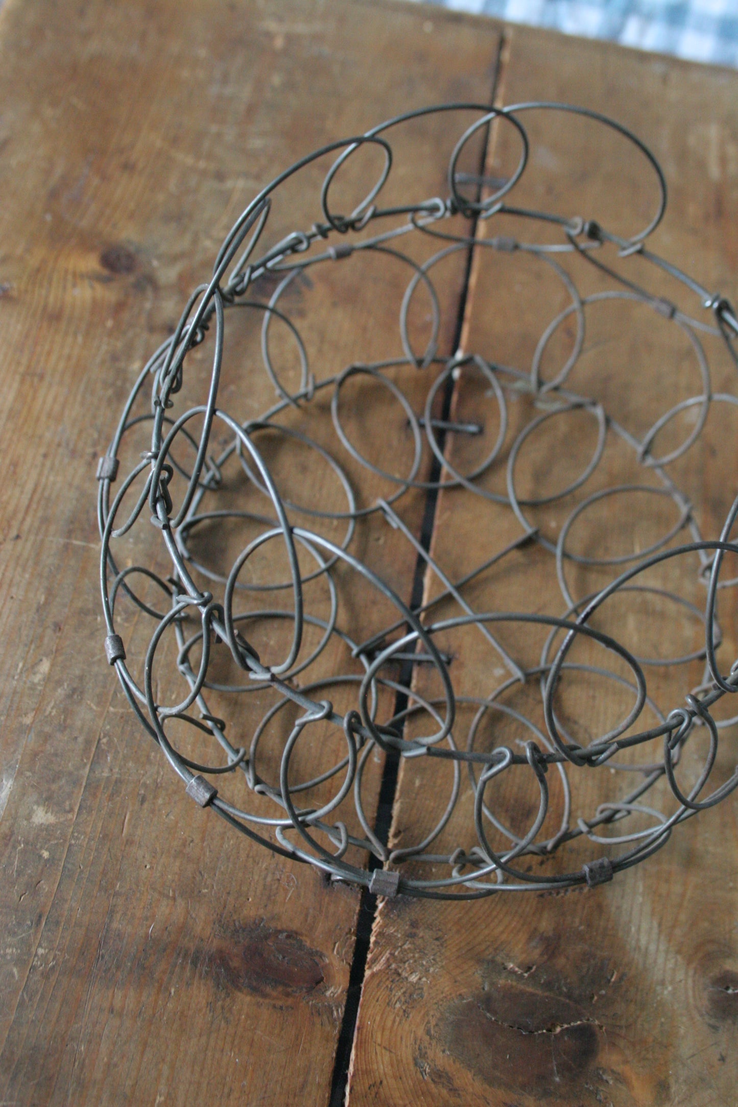 Antique French Wire Collapsable Egg Basket