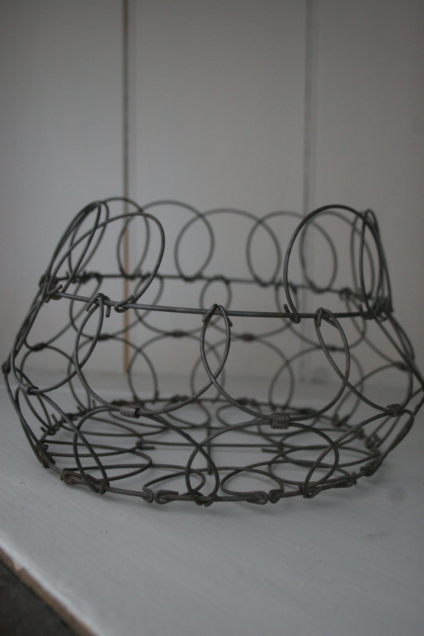 Antique French Wire Collapsable Egg Basket