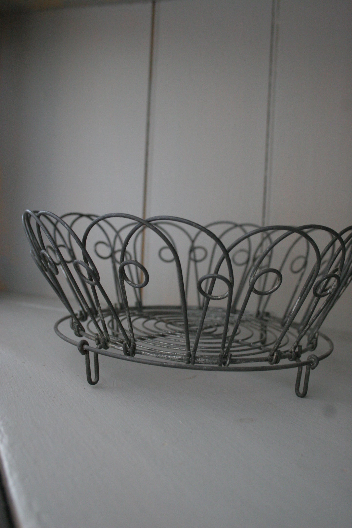 Antique French Wire Collapsable Egg Basket