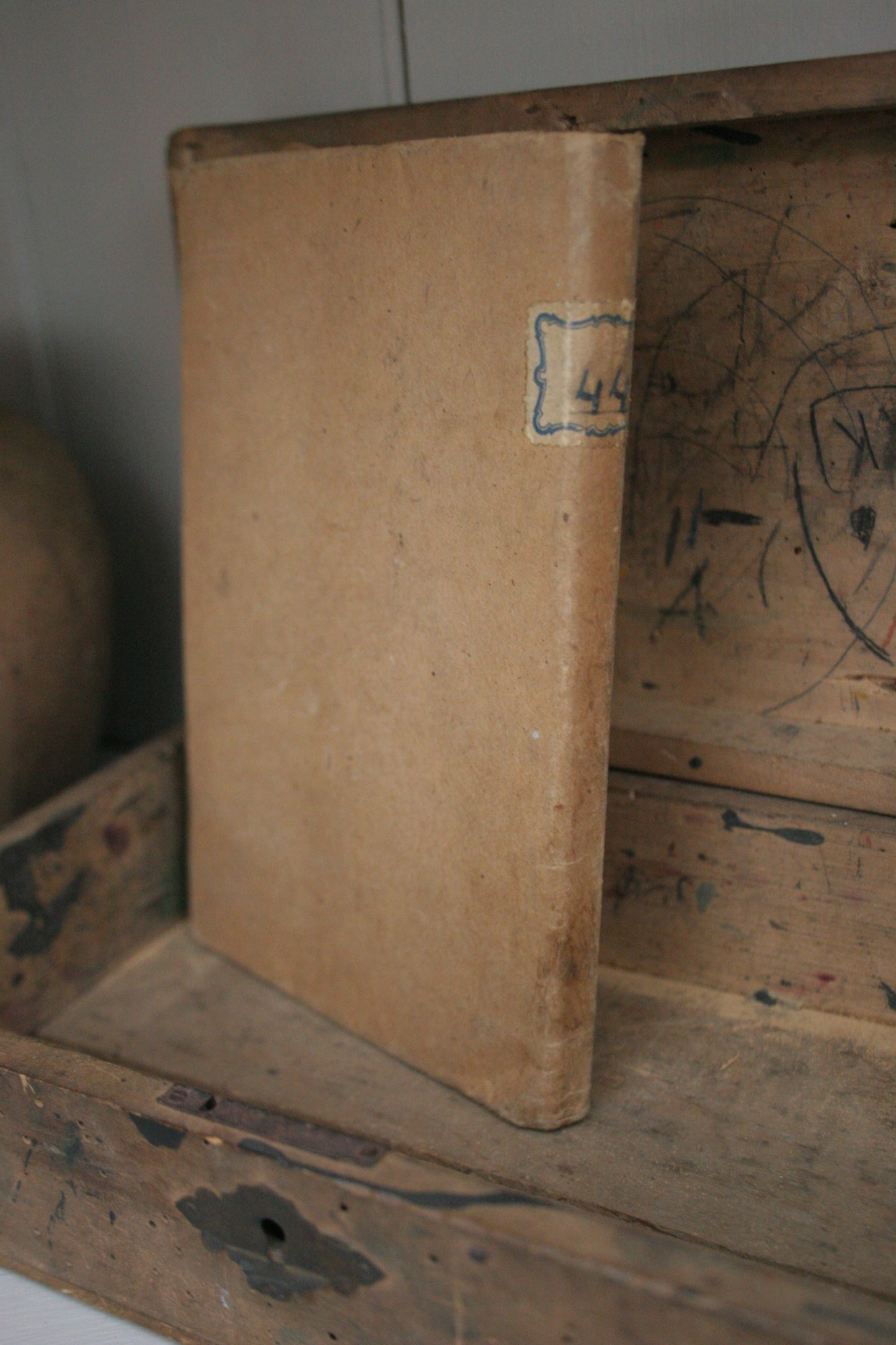 Antique Dutch Wooden Box with Calligraphy with bible