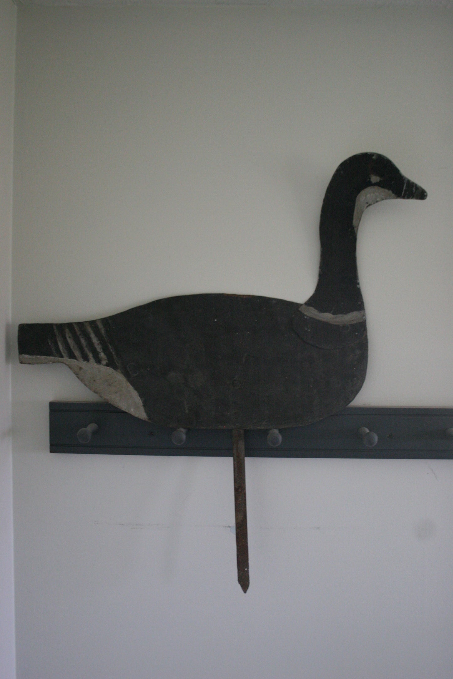 Vintage Hand Painted Metal Geese Decoy Double Sided